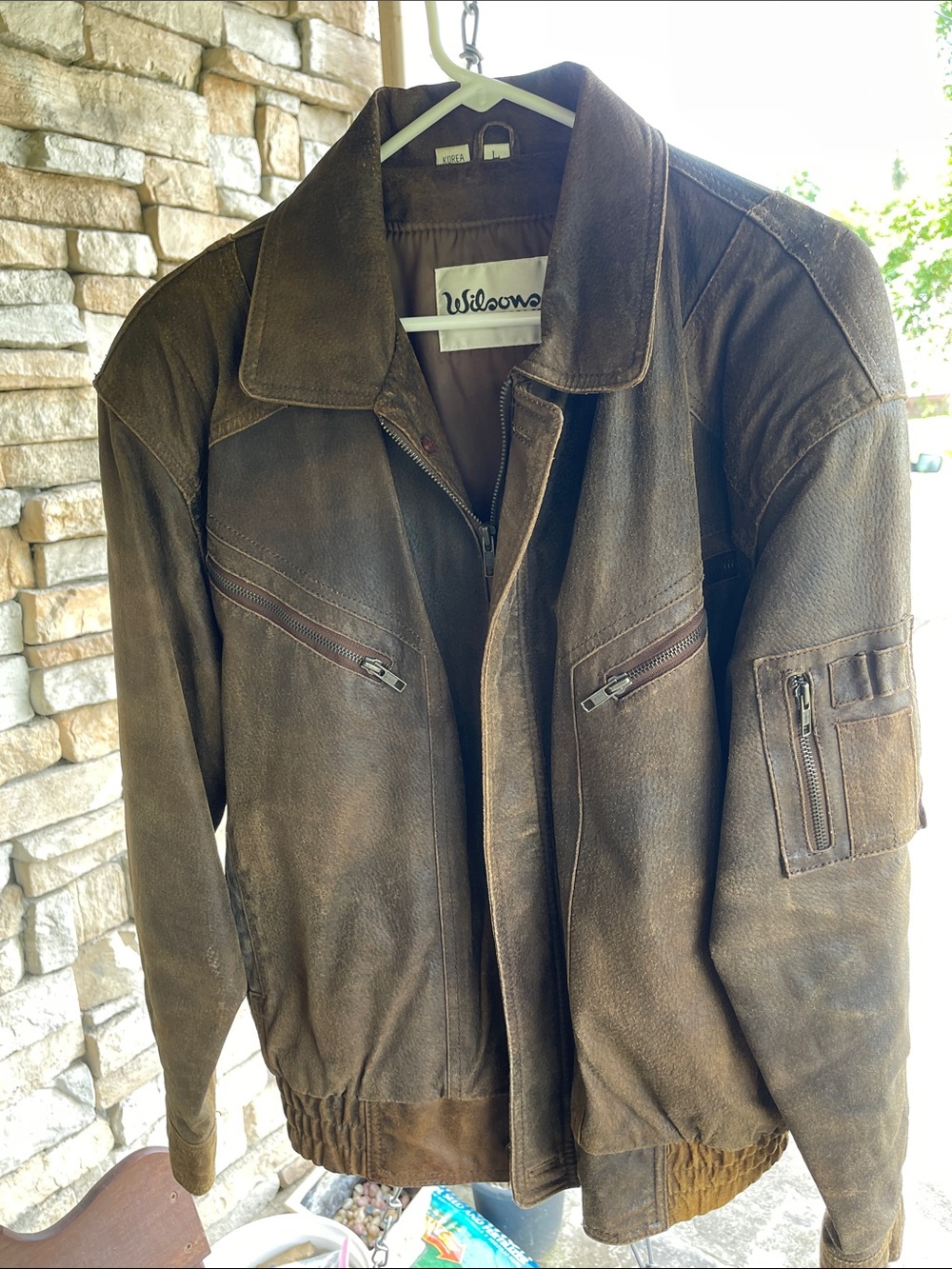 Wilson Brown Suede & leather Bomber Jacket